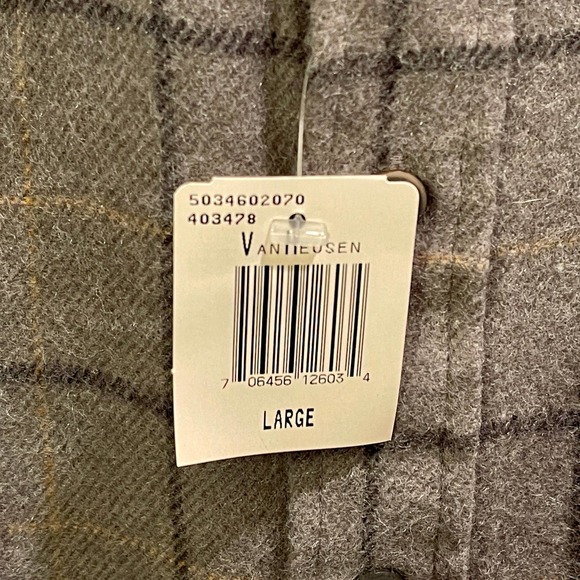 Van Heusen Long Sleeve Shirt Plaid Gray Mens Large Flannel New w Tags 572 S1275 - Picture 4 of 7